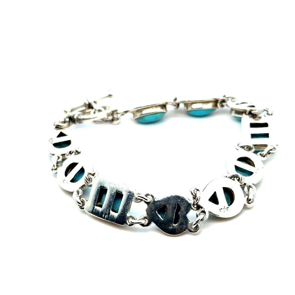 Silver 925 Turquoise Toggle Bracelet - image 4
